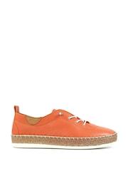 Lunar Orange Evie Leather Plimsoll Shoes - Image 3 of 8