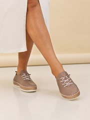 Lunar Natural Evie Taupe Plimsoll Shoes - Image 1 of 9