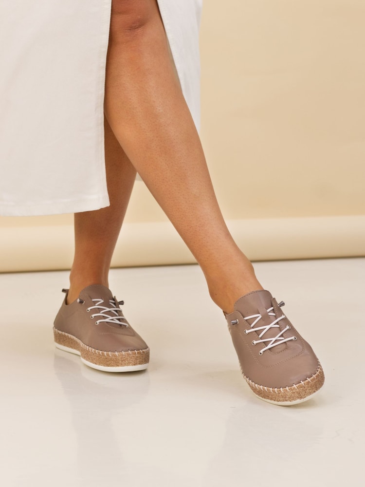 Lunar Natural Evie Taupe Plimsoll Shoes - Image 1 of 9