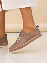 Lunar Natural Evie Taupe Plimsoll Shoes - Image 2 of 9