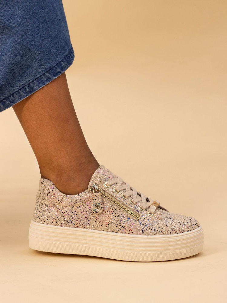 Lunar Detroit Beige Trainers - Image 1 of 2