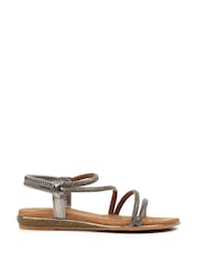 Lunar Grey Cortez Pewter Sandals - Image 4 of 8