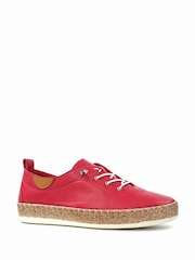 Lunar Pink Evie Raspberry Leather Plimsoll Shoes - Imagen 3 de 9