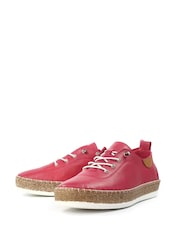 Lunar Pink Evie Raspberry Leather Plimsoll Shoes - Imagen 5 de 9
