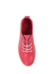 Lunar Pink Evie Raspberry Leather Plimsoll Shoes - Imagen 6 de 9