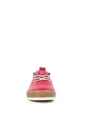 Lunar Pink Evie Raspberry Leather Plimsoll Shoes - Imagen 7 de 9