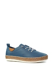 Lunar Blue Evie Mid Leather Plimsoll Shoes - Image 3 of 9