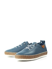 Lunar Blue Evie Mid Leather Plimsoll Shoes - Image 5 of 9
