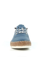 Lunar Blue Evie Mid Leather Plimsoll Shoes - Image 6 of 9