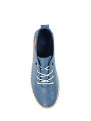 Lunar Blue Evie Mid Leather Plimsoll Shoes - Image 8 of 9
