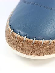 Lunar Blue Evie Mid Leather Plimsoll Shoes - Image 9 of 9