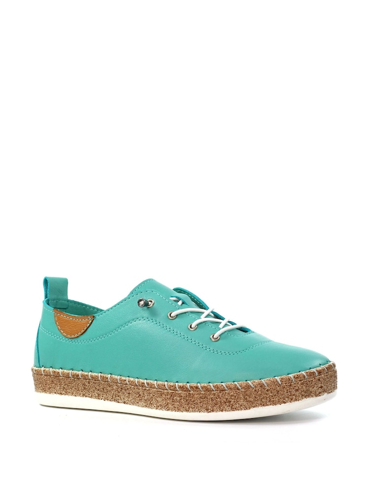 Lunar modra Evie Turquoise Leather Plimsoll čevlji - Slika 2 iz 8