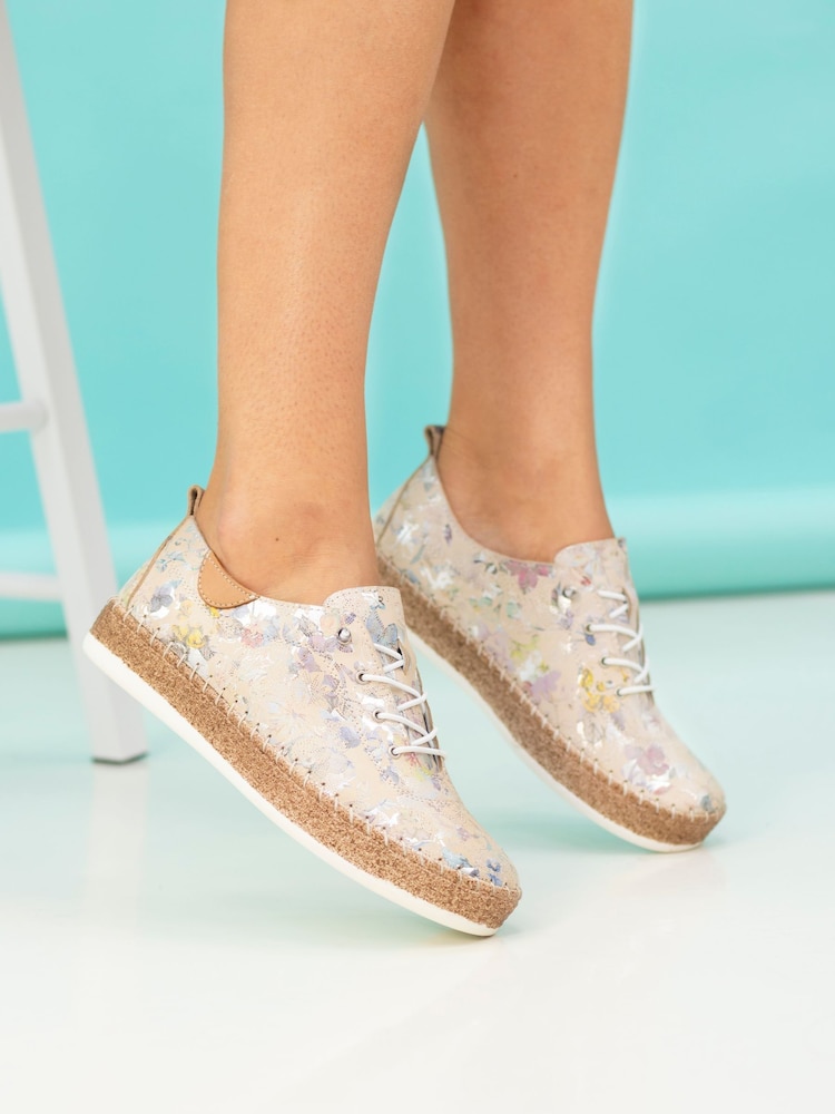 Lunar Cream Iva Leather Plimsoll Shoes - Image 1 of 7
