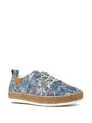 Lunar Blue Iva Leather Plimsoll Shoes - Image 3 of 8