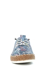 Lunar Blue Iva Leather Plimsoll Shoes - Image 5 of 8