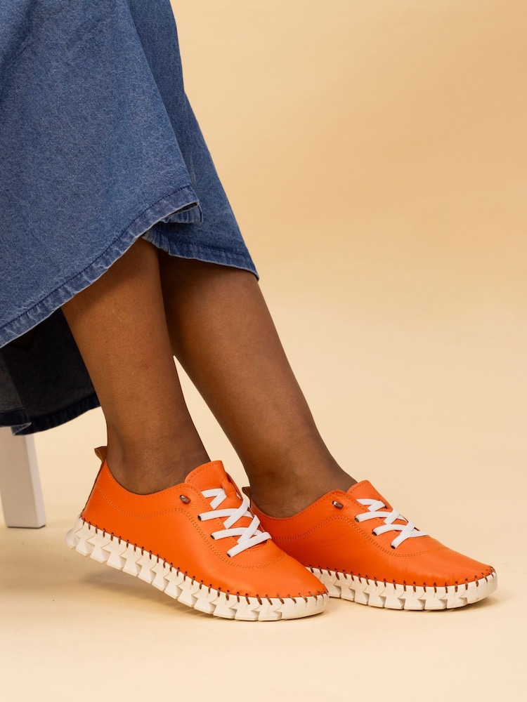 Lunar Orange St Austell Plimsoll Leather Shoes - Image 1 of 4