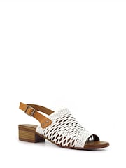 Lunar Jessica Slingback Leather White Sandals - Image 2 of 3