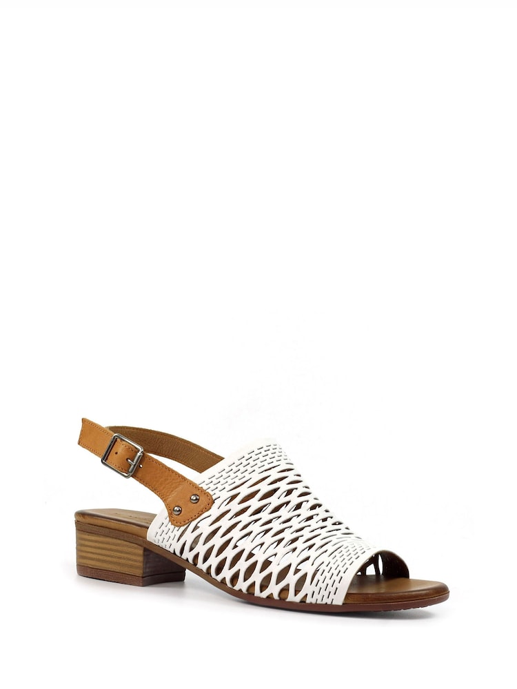 Lunar Jessica Slingback Leather White Sandals - Image 2 of 3