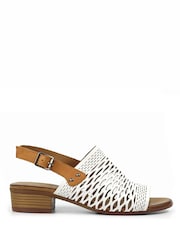 Lunar Jessica Slingback Leather White Sandals - Image 3 of 3