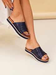 Lunar Blue Sorrento Leather Sandals - Image 1 of 3