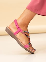 Lunar Pink Mariella Beaded Sandals - Image 1 of 2