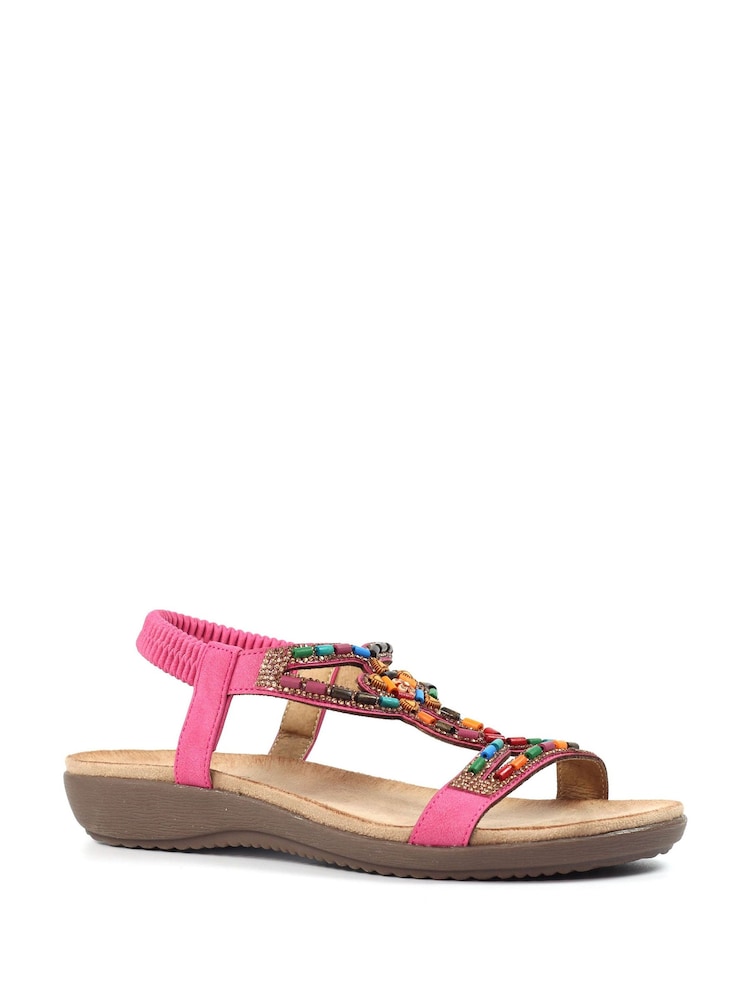 Lunar Pink Mariella Beaded Sandals - Image 2 of 2