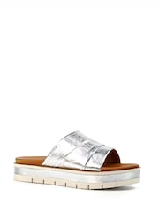 Lunar Silver Sorrento Leather Sandals - Image 3 of 3