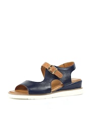 Lunar Blue Spring Leather Wedges Sandals - Image 4 of 8