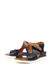 Lunar Blue Spring Leather Wedges Sandals - Image 5 of 8