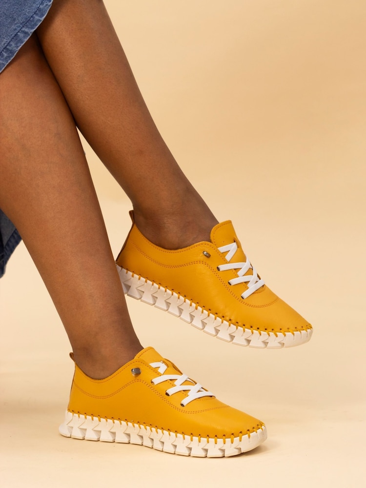 Lunar Yellow St Austell Plimsoll Leather Shoes - Image 1 of 3