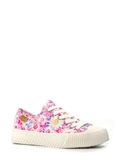 Lunar Pink Jayne II Floral Print Trainers - Image 3 of 3