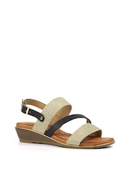 Lunar Pippa Black Wedges Sandals - Image 2 of 2