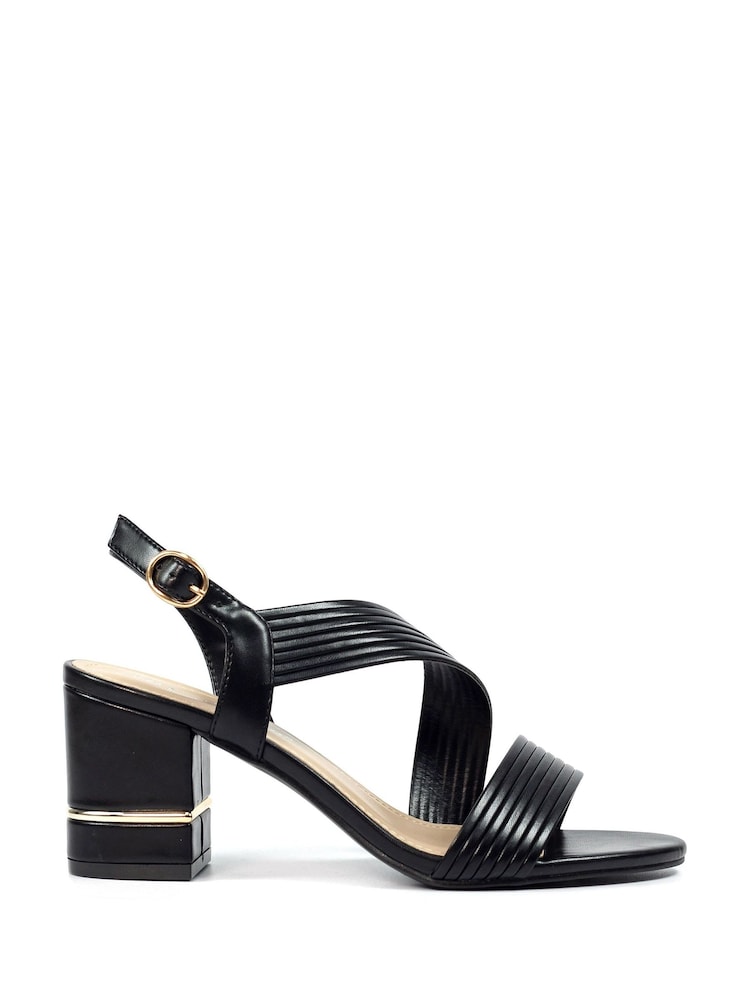 Lunar Rutter Black Block Heel Sandals - Image 2 of 3