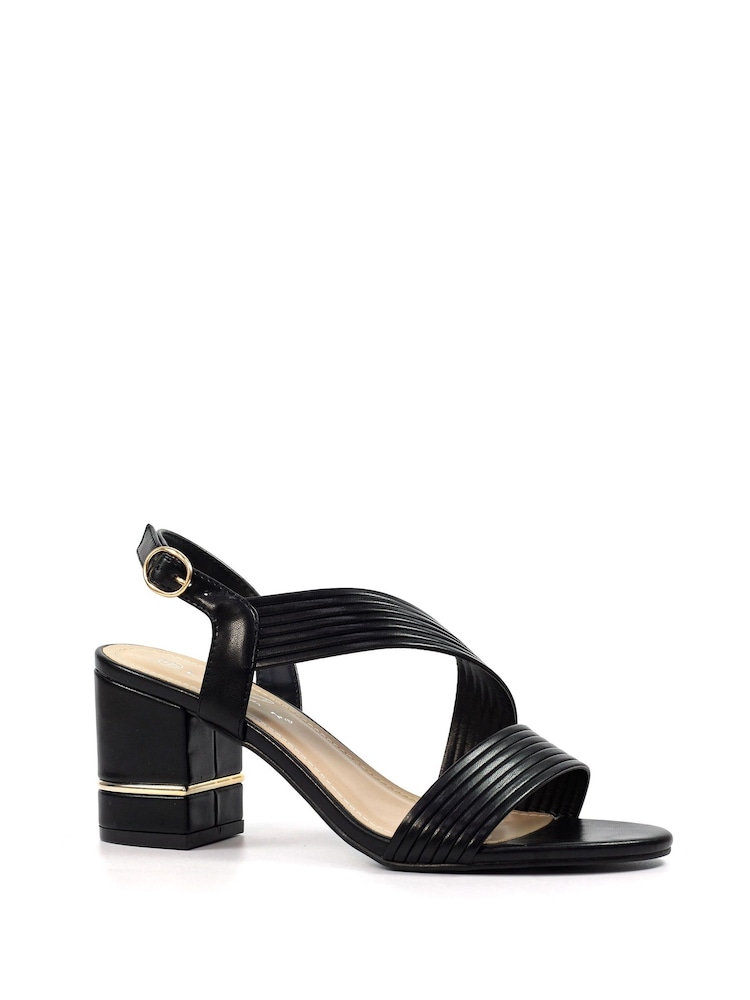 Lunar Rutter Black Block Heel Sandals - Image 3 of 3