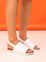 Lunar Samantha Leather White Sandals - Image 1 of 2