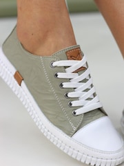 Lunar Green Truffle II Leather Plimsoll Shoes - Image 3 of 10