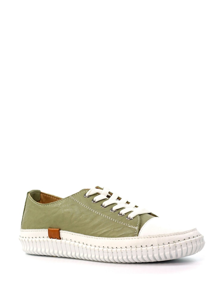 Lunar Green Truffle II Leather Plimsoll Shoes - Image 4 of 10