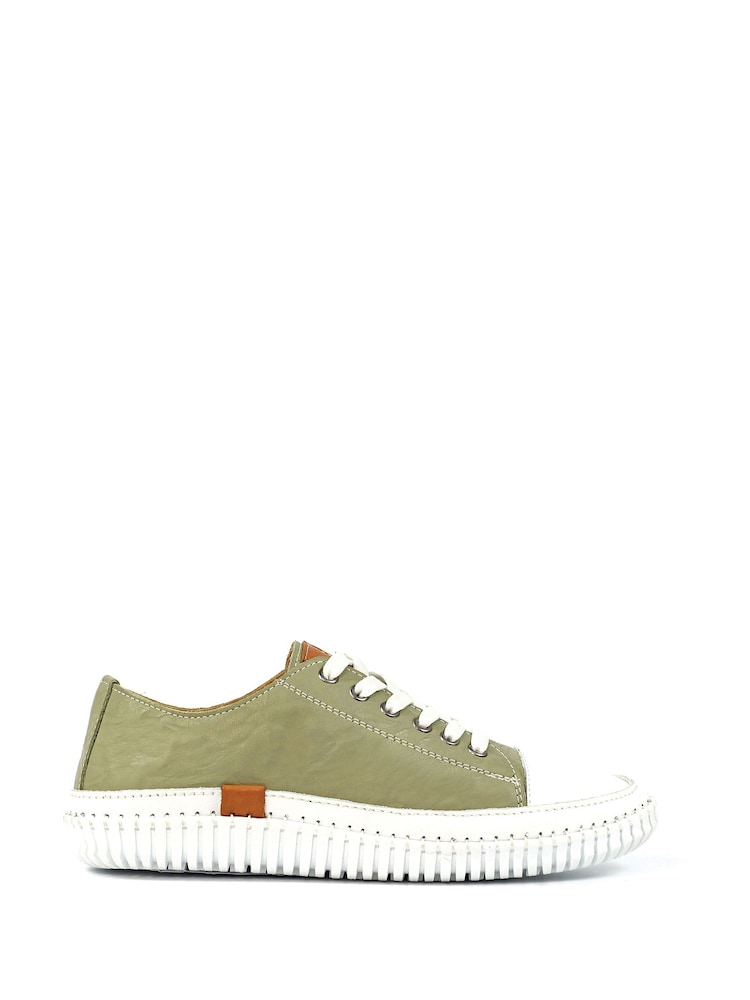 Lunar Green Truffle II Leather Plimsoll Shoes - Image 6 of 10
