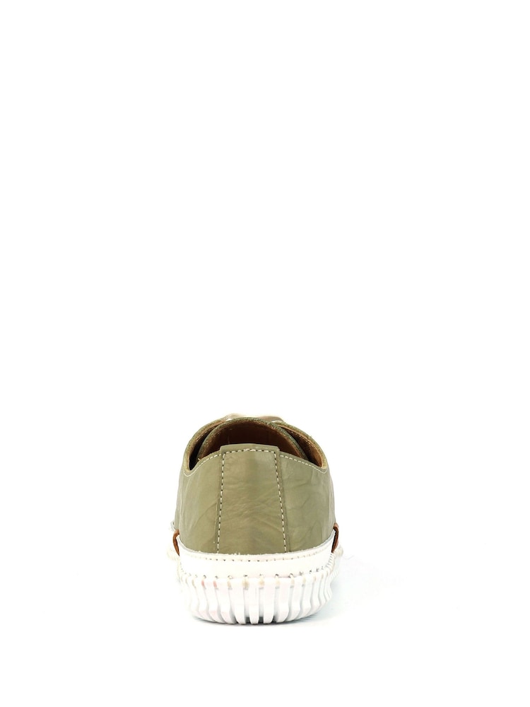 Lunar Green Truffle II Leather Plimsoll Shoes - Image 8 of 10