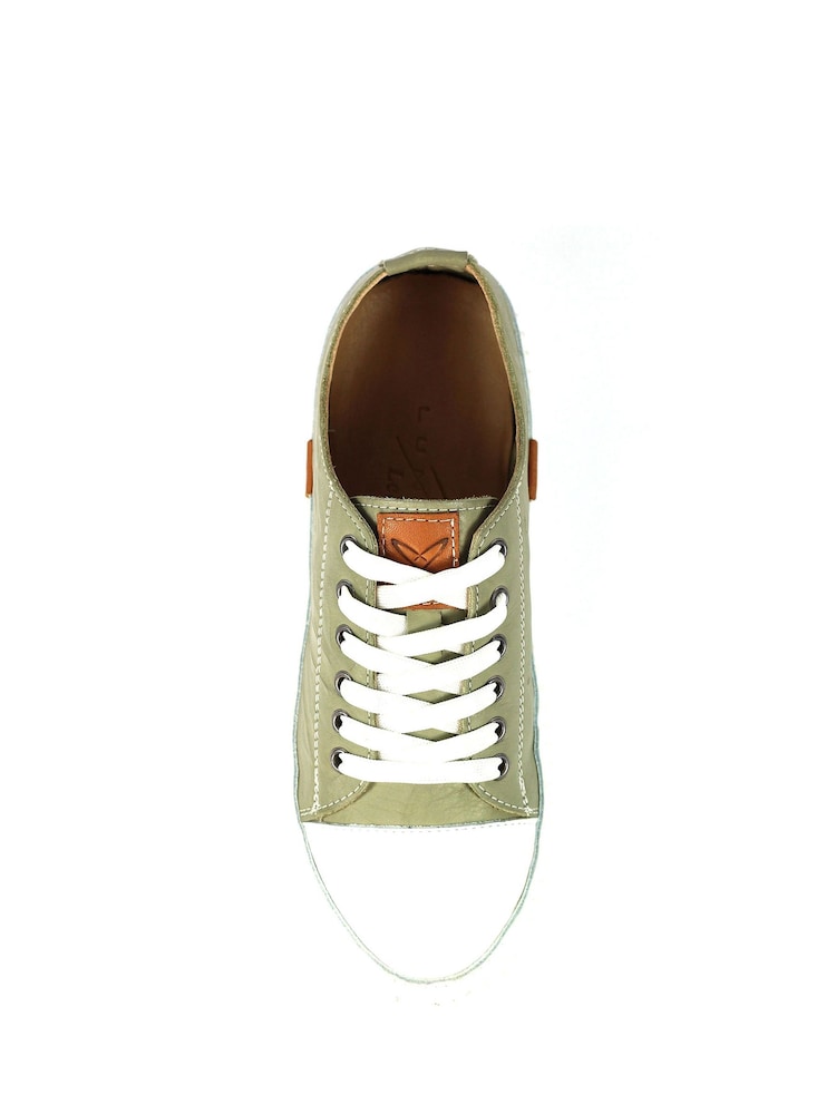 Lunar Green Truffle II Leather Plimsoll Shoes - Image 9 of 10