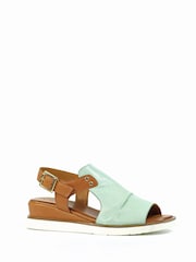 Lunar Green Steffi Leather Wedges Sandals - Image 2 of 3