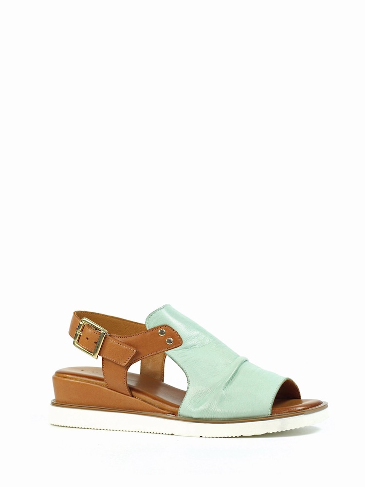 Lunar Green Steffi Leather Wedges Sandals - Image 2 of 3