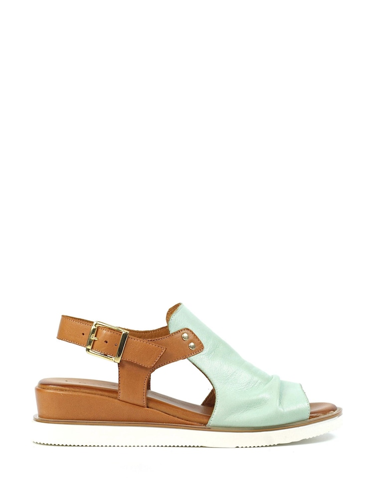 Lunar Green Steffi Leather Wedges Sandals - Image 3 of 3