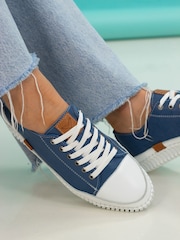 Lunar Blue Truffle II Mid Plimsoll Leather Shoes - Image 2 of 5