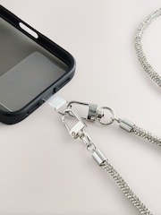 Silver Tone Sparkle Across Body Phone Strap - Image 3 of 9