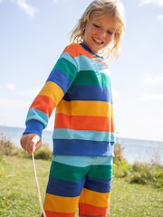 Frugi Blue Samson Printed  Rainbow 100% Organic Cotton Shorts - Image 2 of 4