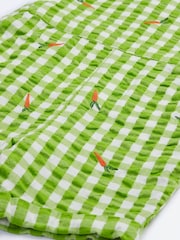 Frugi Green Gingham Vegatable Dungaree Outfit - Image 4 of 6