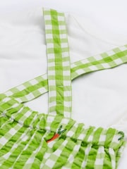 Frugi Green Gingham Vegatable Dungaree Outfit - Image 6 of 6