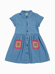 Frugi Blue Kimberley 100% Organic Cotton Shirt Dress - Image 1 of 5
