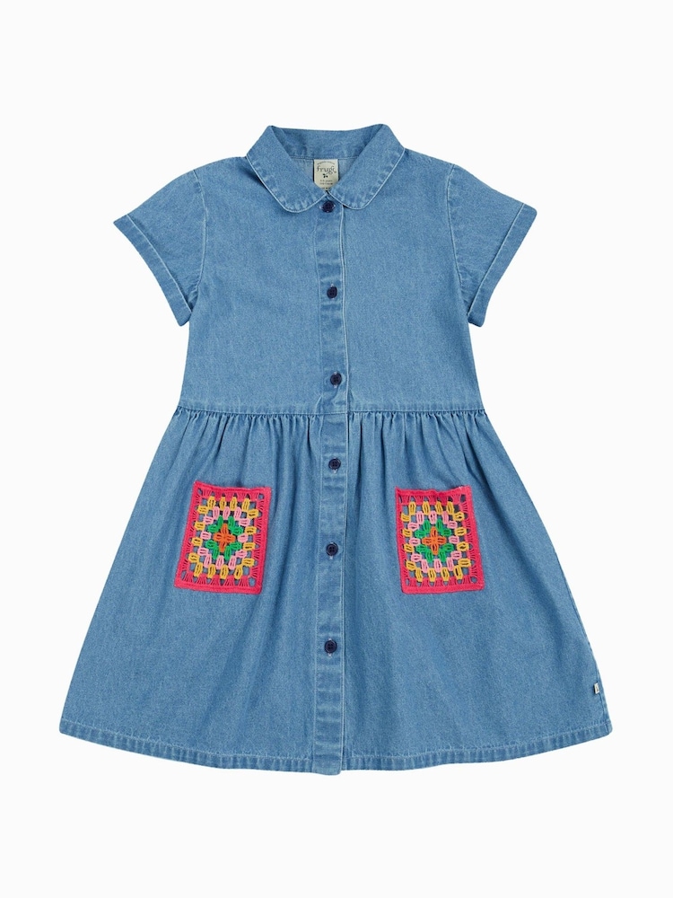 Frugi Blue Kimberley 100% Organic Cotton Shirt Dress - Image 1 of 5